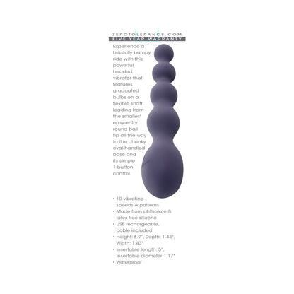 Zero Tolerance Rumpy Bumpy Rechargeable Anal Vibrator Silicone Purple 7