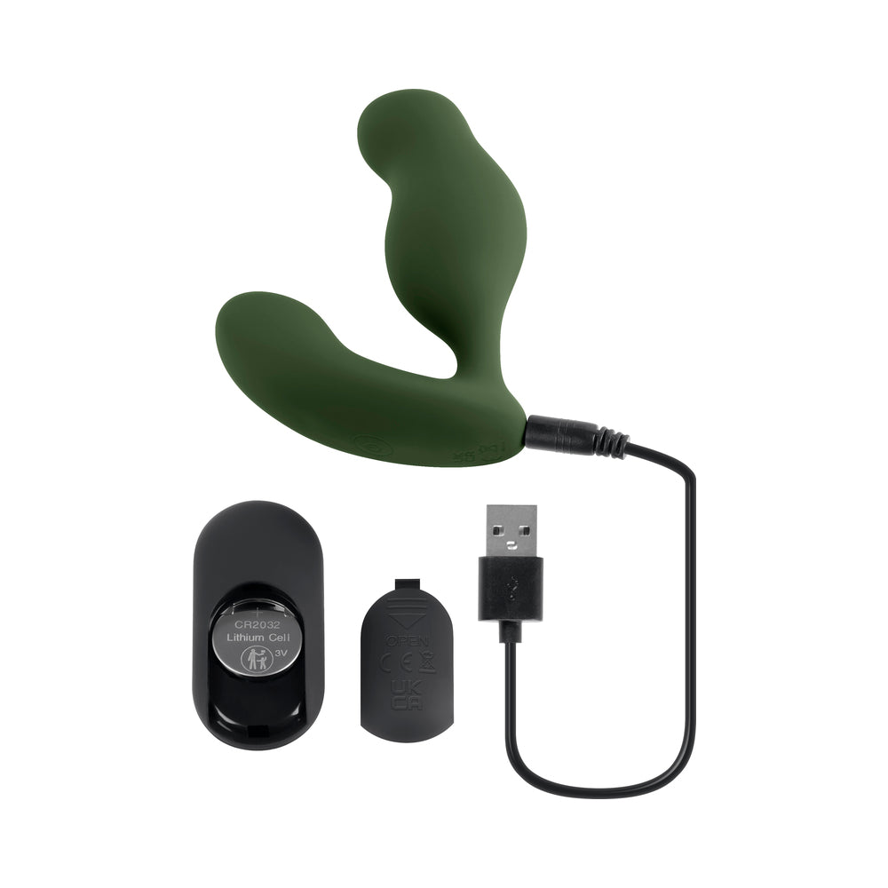Zero Tolerance The Sergeant Rechargeable Vibrating Prostate Anal Vibe Silicone Green 9