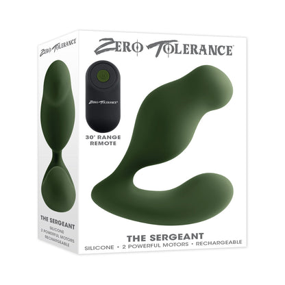 Zero Tolerance The Sergeant Rechargeable Vibrating Prostate Anal Vibe Silicone Green 