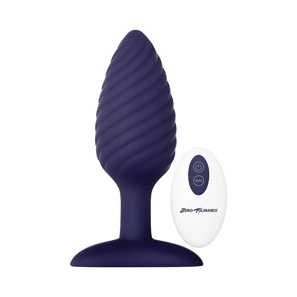 Zero Tolerance Wicked Twister Textured Vibrating Silicone Anal Plug Purple 1
