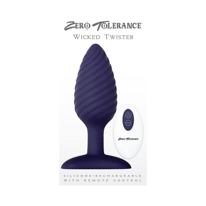 Zero Tolerance Wicked Twister Textured Vibrating Silicone Anal Plug Purple 8